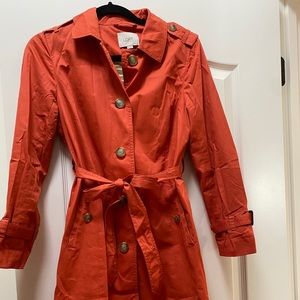 Coral trench coat